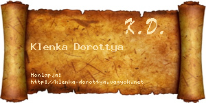 Klenka Dorottya névjegykártya